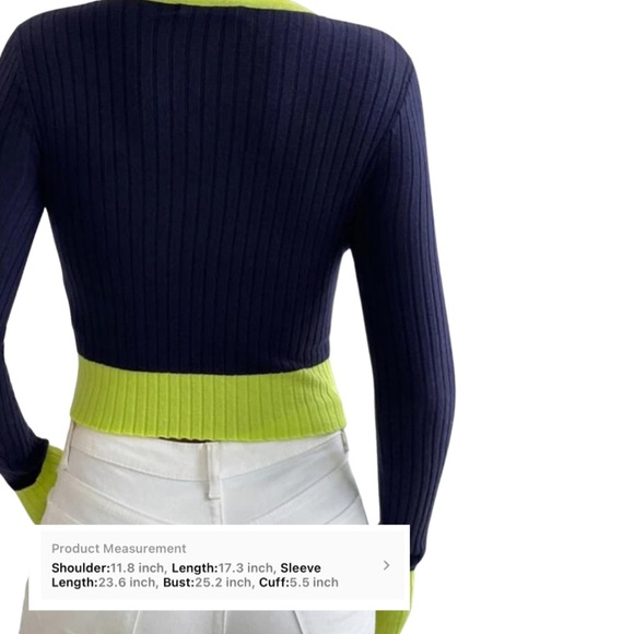 V Neck Crop Top Sweater - Picture 2 of 4